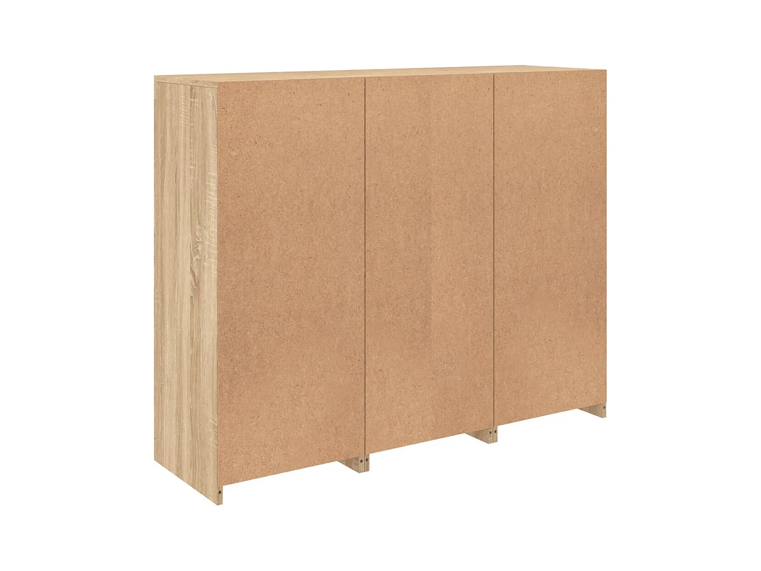 Credenza Cassettiera Armadietto Organizzatore Cucina Soggiorno Soggiorno con luci a LED 3 pezzi Legno composito Sonoma Marrone 02_0037214