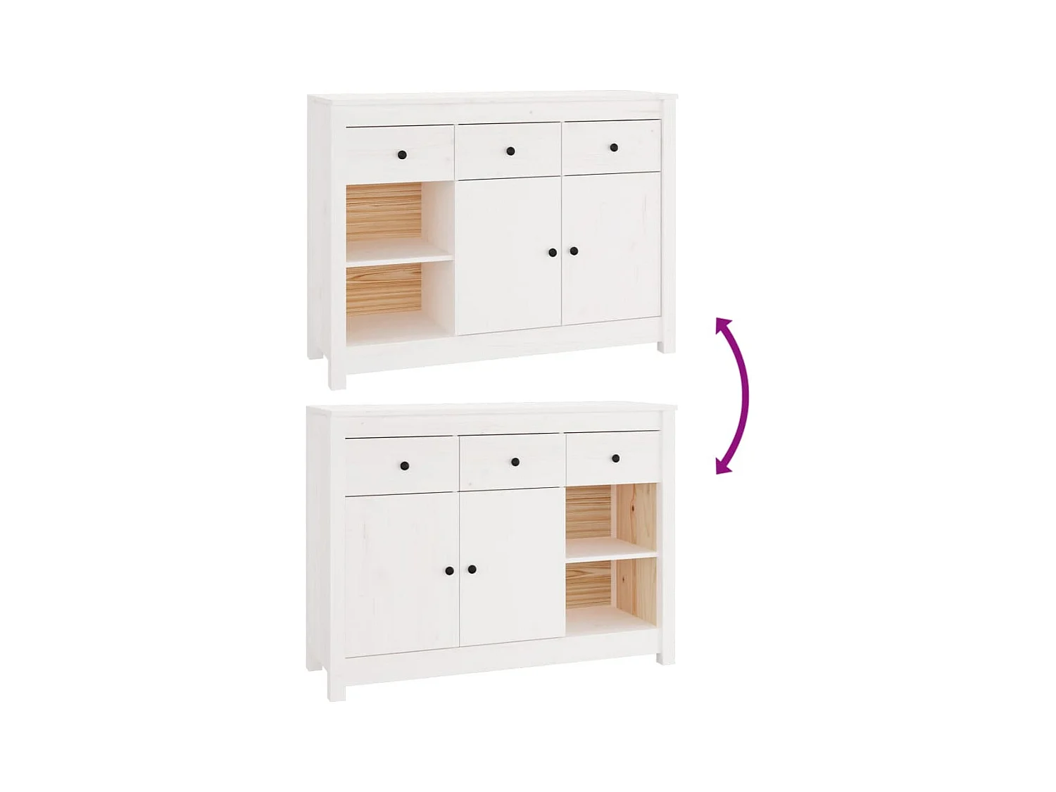 bahut commode armoire bois blanche 100 x 35 x 74 cm 02_0030154