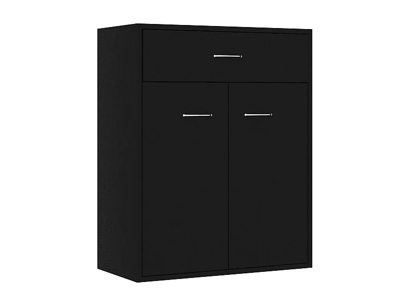 Aparador buffet cómoda mueble mueble de almacenaje organizador cocina salón salón 60 x 30 x 75 cm madera contrachapada negra 02_0035970
