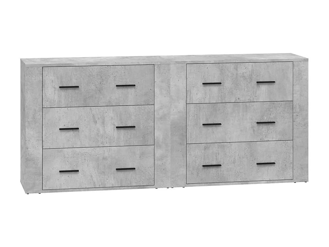 Buffet aparador cômoda armário unidade de armazenamento organizador cozinha sala de estar conjunto de 2 madeira projetada cinza 02_0036870