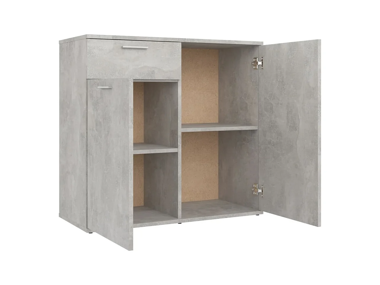 Buffet aparador cômoda armário unidade de armazenamento organizador cozinha sala sala 80 x 36 x 75 cm madeira trabalhada cinza 02_0032105