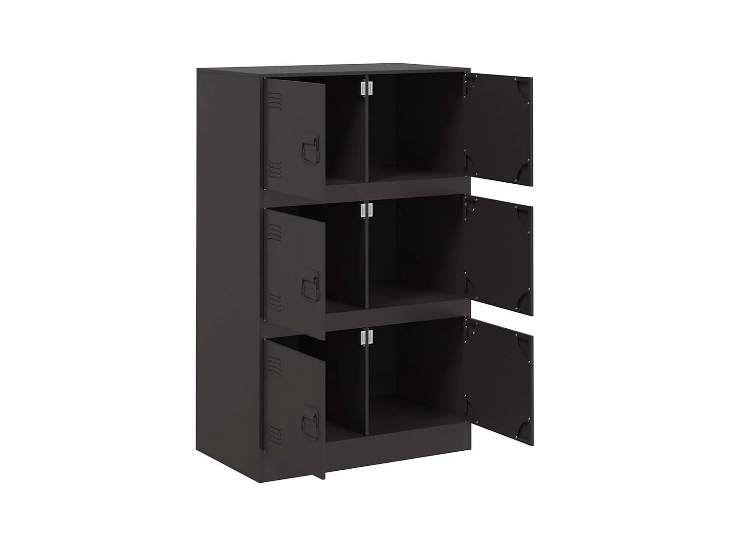 Aparador buffet cómoda mueble almacenaje organizador cocina salón salón 67 x 39 x 107 cm acero negro 02_0036012