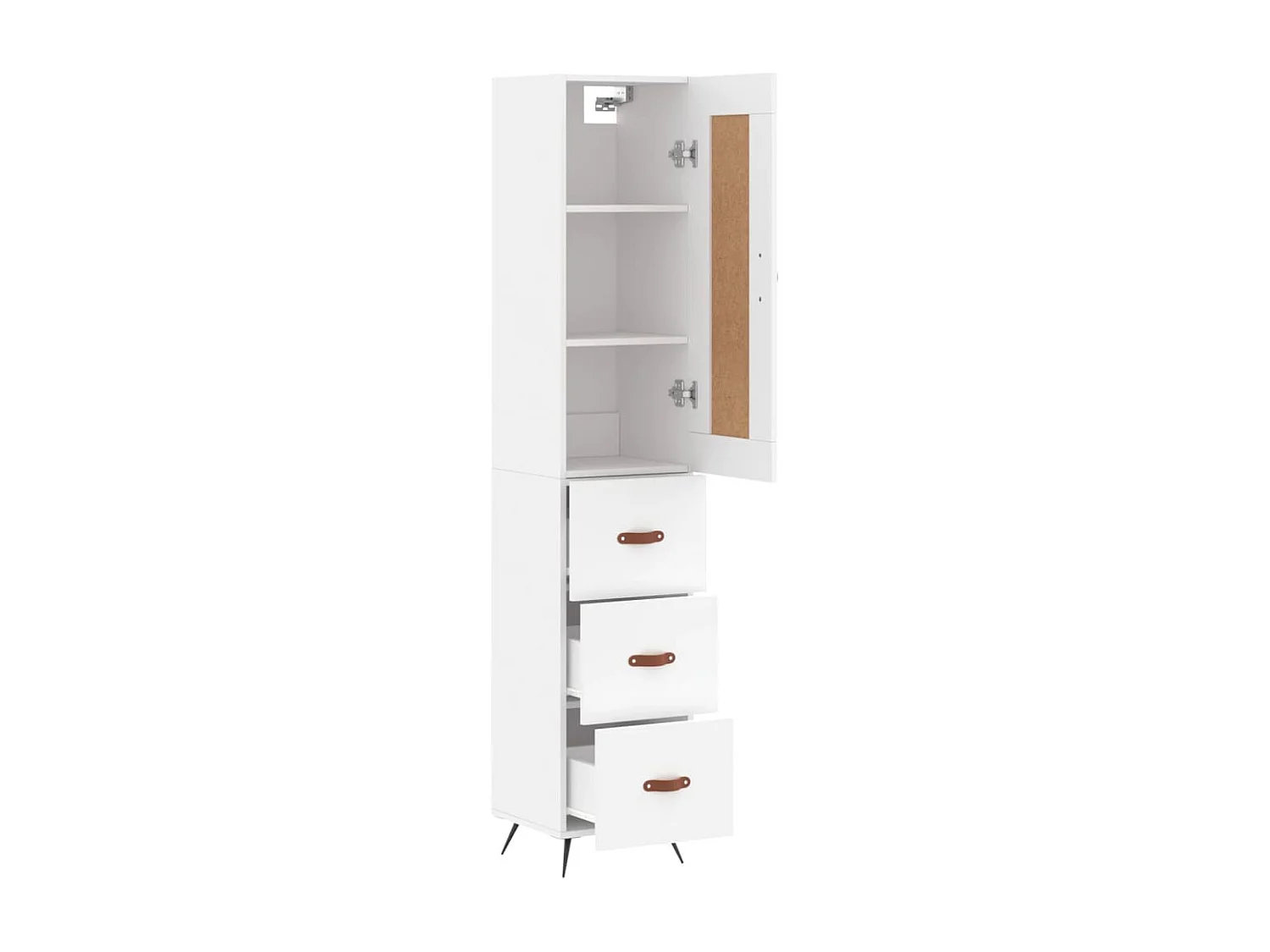 Credenza cassettiera cassettiera mobile contenitore organizer cucina soggiorno soggiorno alto 34,5 x 34 x 180 cm derivati ​​del legno bianco 02_0032392