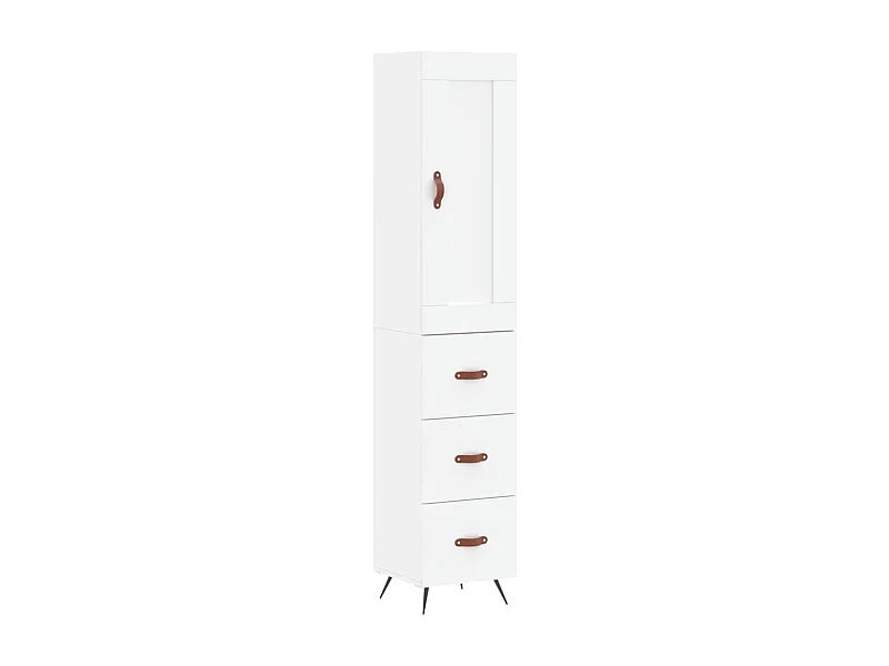 Credenza cassettiera cassettiera mobile contenitore organizer cucina soggiorno soggiorno alto 34,5 x 34 x 180 cm derivati ​​del legno bianco 02_0032392
