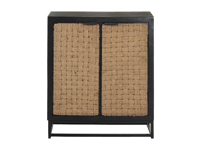 Aparador buffet cómoda armario mueble organizador cocina salón salón 60 x 35 x 70 cm madera maciza de mango negro 02_0029622