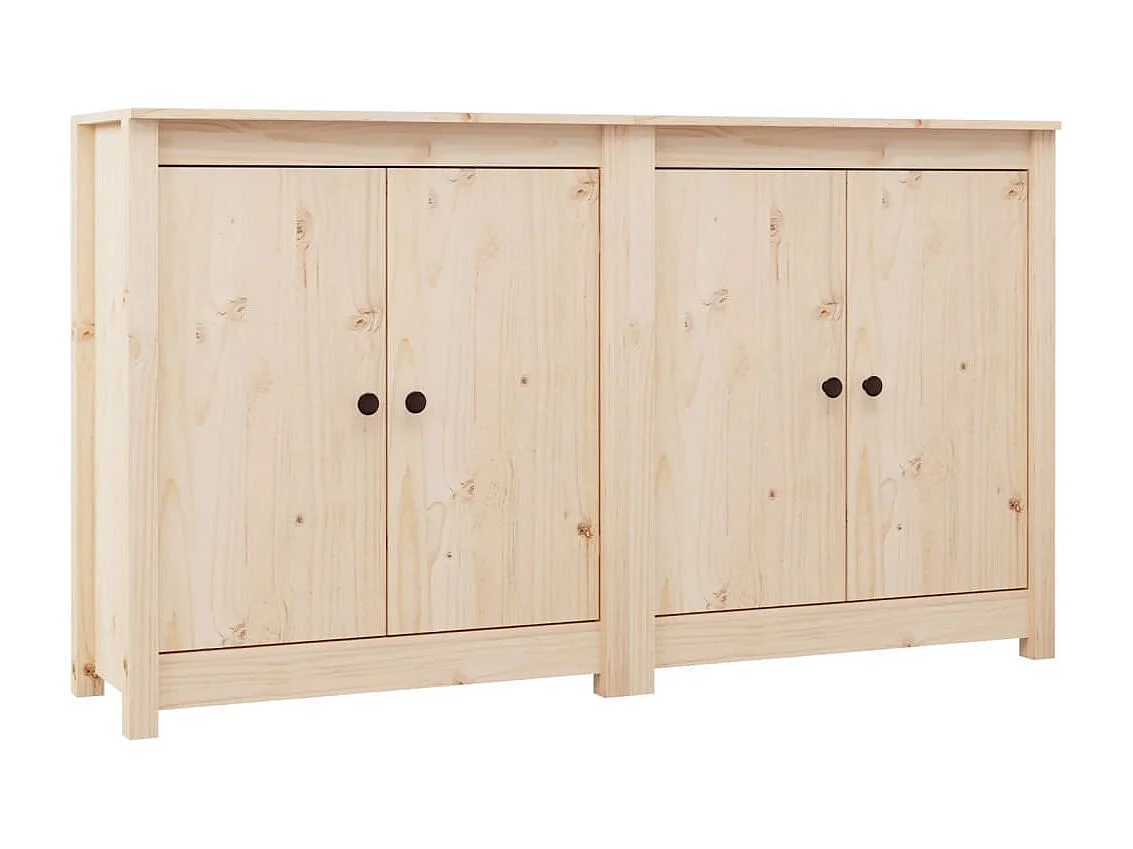 Buffet credenza cassettiera mobile contenitore organizer cucina soggiorno soggiorno set da 2 70 x 35 x 80 cm legno massello di pino marrone 02_0036648