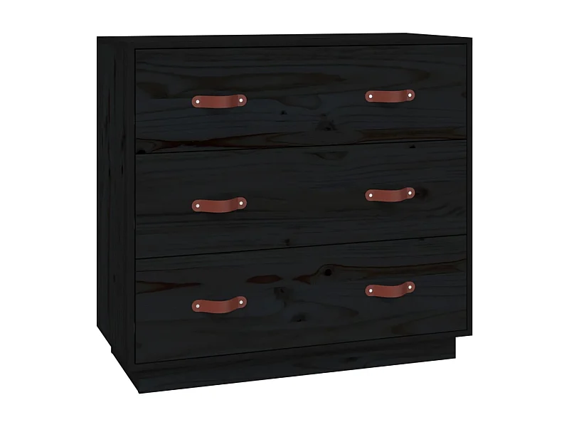 Buffet aparador cômoda armário organizador unidade cozinha sala sala 80 x 40 x 75 cm madeira maciça de pinho preto 02_0036136