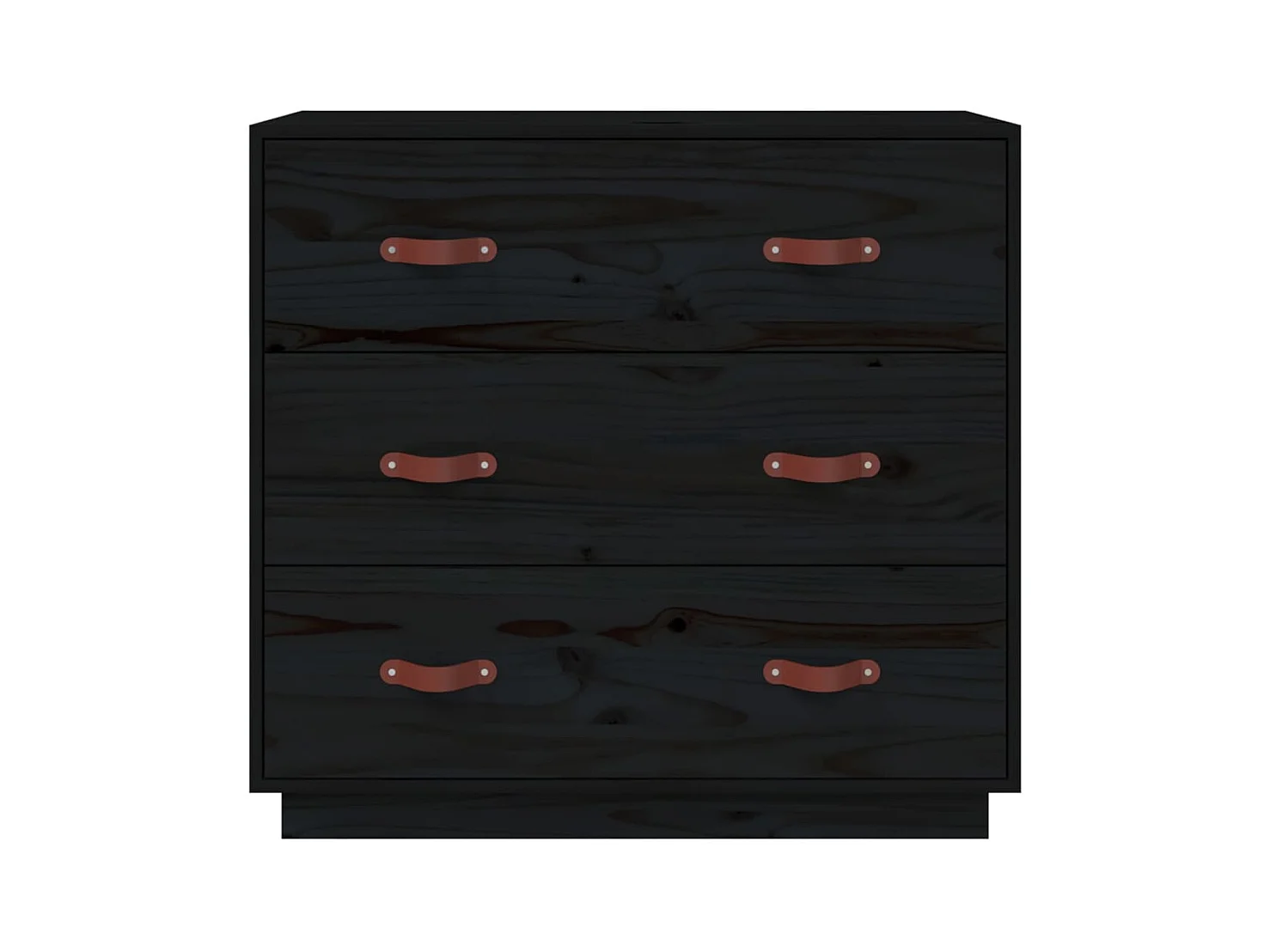 Aparador buffet cómoda armario unidad de almacenamiento organizador cocina salón salón 80 x 40 x 75 cm madera maciza de pino negro 02_0036136