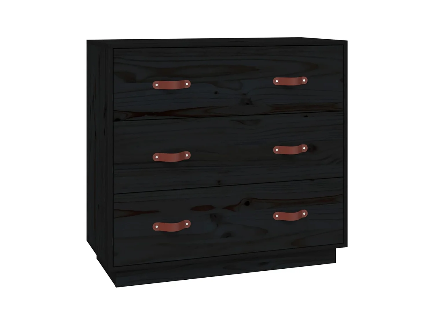 Credenza buffet cassettiera mobile contenitore organizer cucina soggiorno soggiorno 80 x 40 x 75 cm legno massello di pino nero 02_0036136