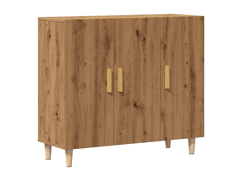 Aparador cômoda armário unidade de armazenamento organizador cozinha sala de estar sala de artesanato 90 x 34 x 80 cm madeira trabalhada marrom 02_0030824