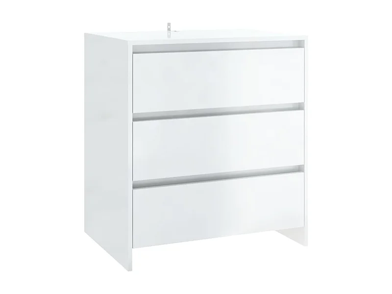 Aparador buffet cómoda mueble mueble de almacenaje organizador cocina salón salón brillante 70 x 41 x 75 cm madera contrachapada blanco 02_0030764