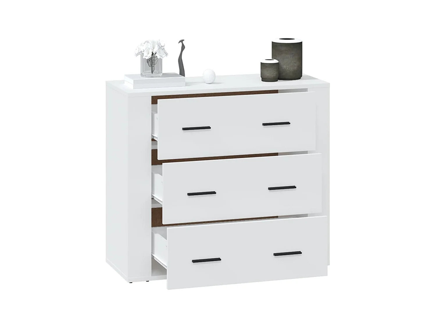 Credenza buffet cassettiera mobile contenitore organizer cucina soggiorno soggiorno 80 x 33 x 70 cm derivati ​​del legno bianco 02_0030513