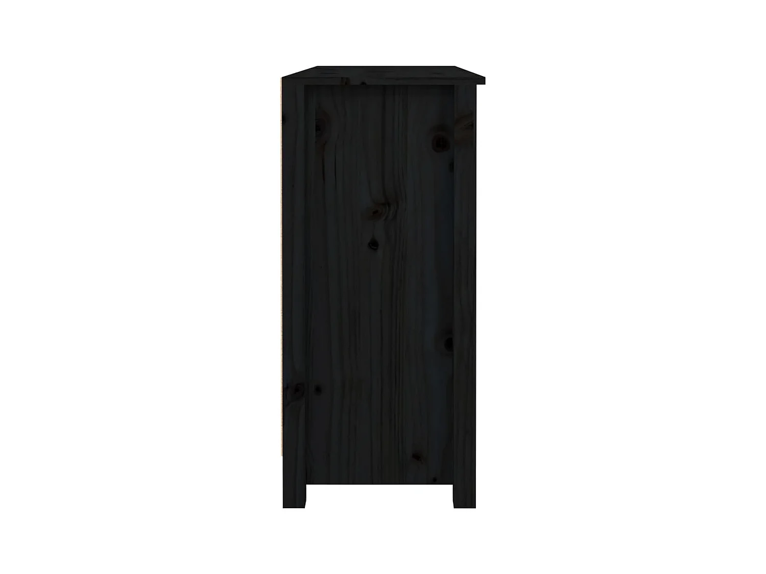 Credenza buffet cassettiera mobile contenitore organizer cucina soggiorno soggiorno 100 x 35 x 74,5 cm legno massello di pino nero 02_0035794