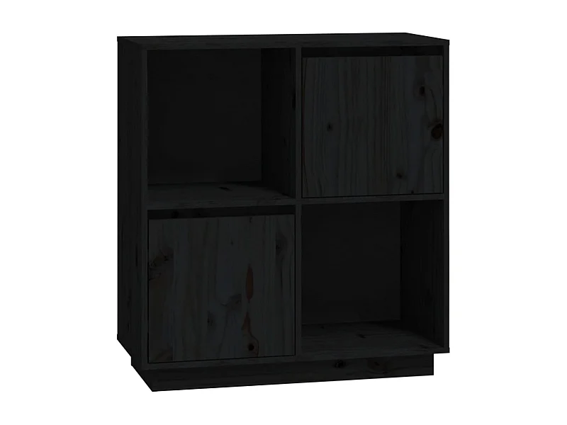 Buffet aparador cômoda armário organizador unidade cozinha sala sala 74 x 35 x 80 cm madeira maciça de pinho preto 02_0036119