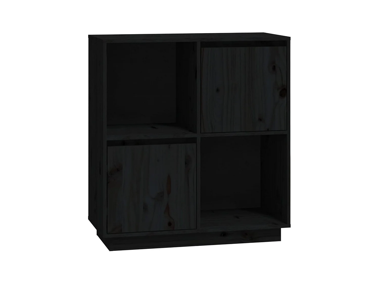 Buffet aparador cômoda armário organizador unidade cozinha sala sala 74 x 35 x 80 cm madeira maciça de pinho preto 02_0036119