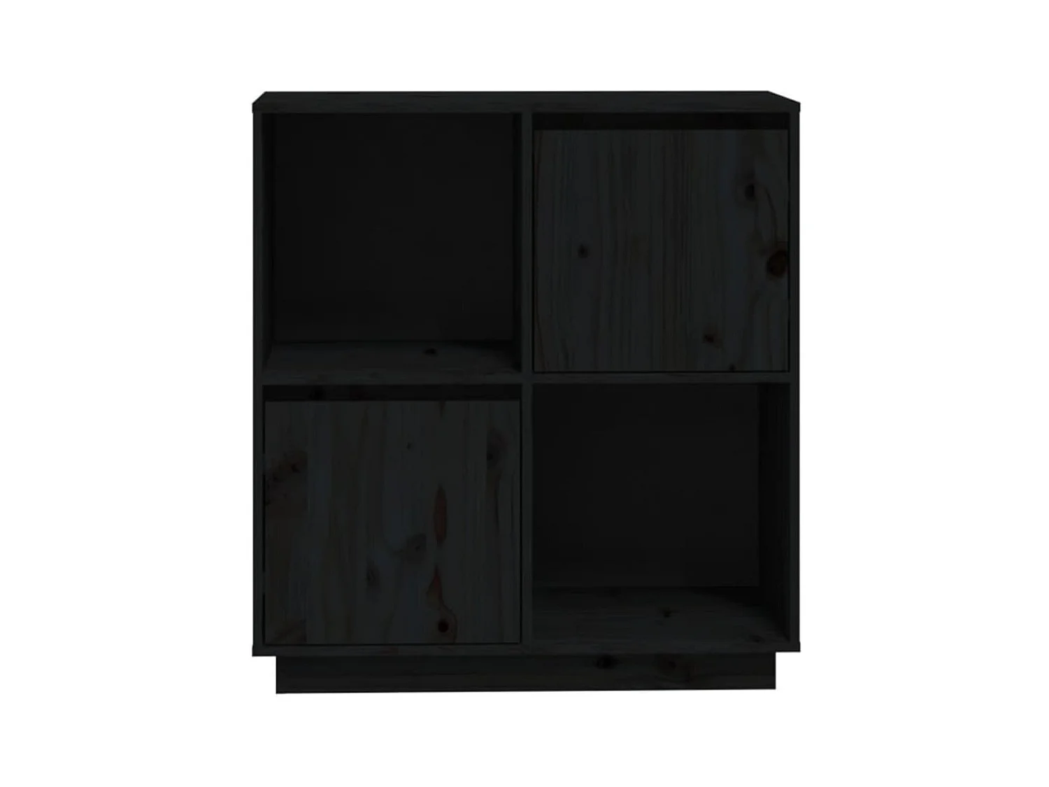 Buffet aparador cômoda armário organizador unidade cozinha sala sala 74 x 35 x 80 cm madeira maciça de pinho preto 02_0036119