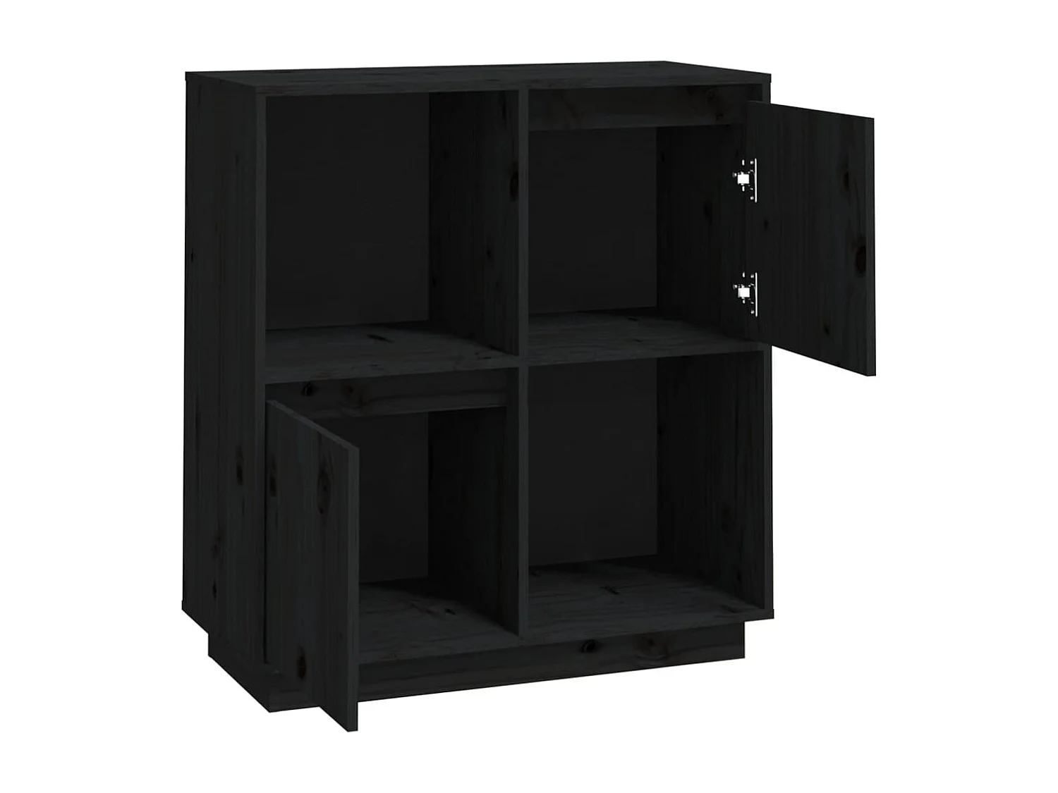 Buffet aparador cômoda armário organizador unidade cozinha sala sala 74 x 35 x 80 cm madeira maciça de pinho preto 02_0036119