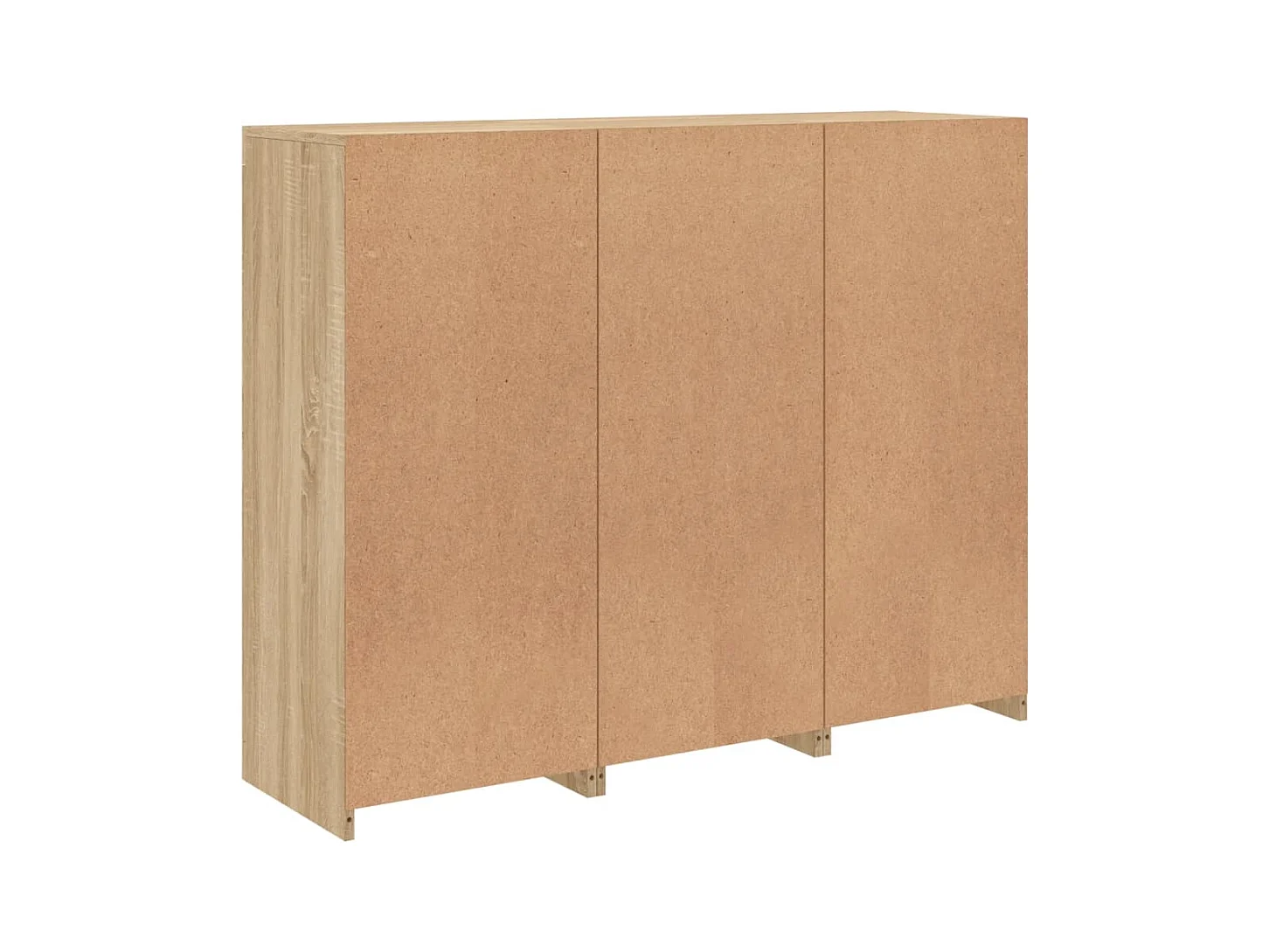 Credenza credenza cassettiera mobile contenitore organizer cucina soggiorno soggiorno con luci a LED 3 pezzi Sonoma MDF marrone 02_0037216