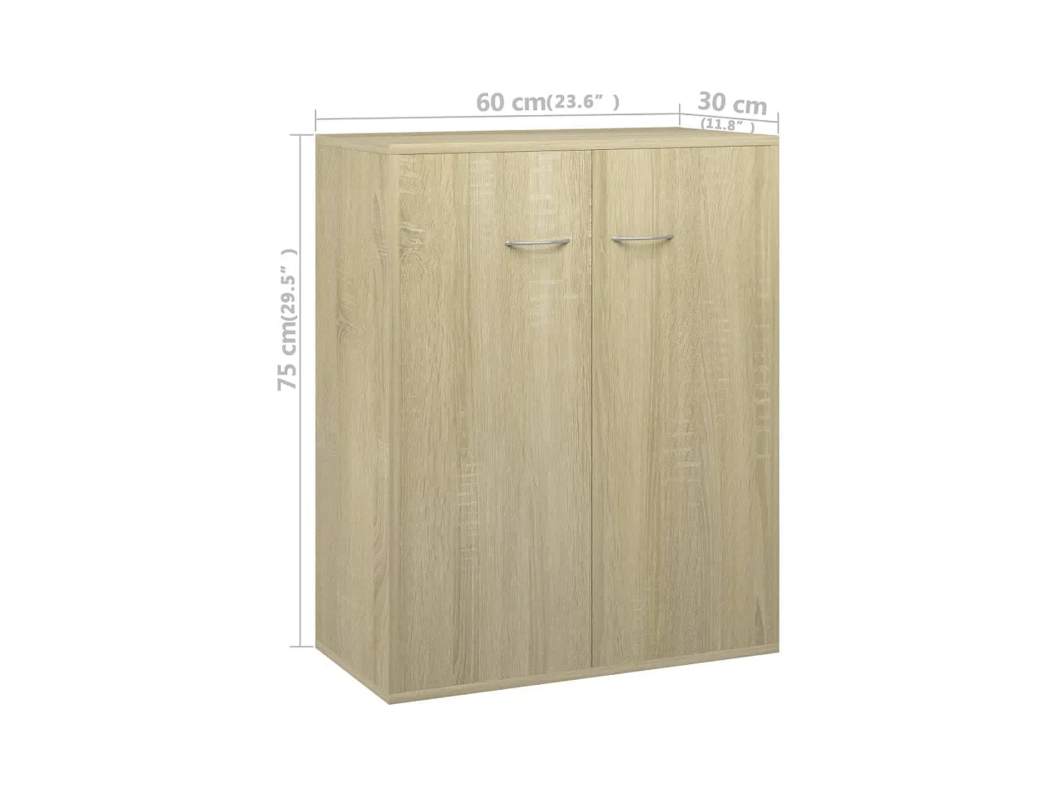 Aparador buffet cómoda mueble almacenaje organizador cocina salón salón Sonoma 60 x 30 x 75 cm madera contrachapada marrón 02_0031588