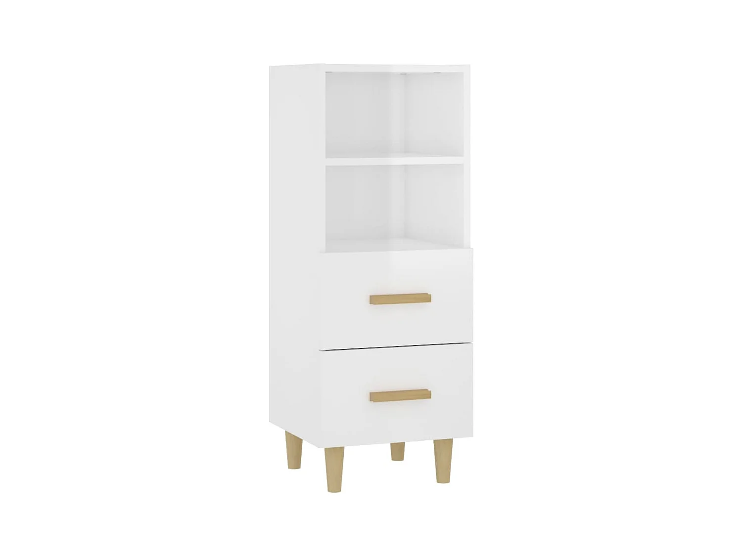 Credenza buffet cassettiera mobile contenitore organizer cucina soggiorno lucido 34,5 x 34 x 90 cm derivati ​​del legno bianco 02_0030589