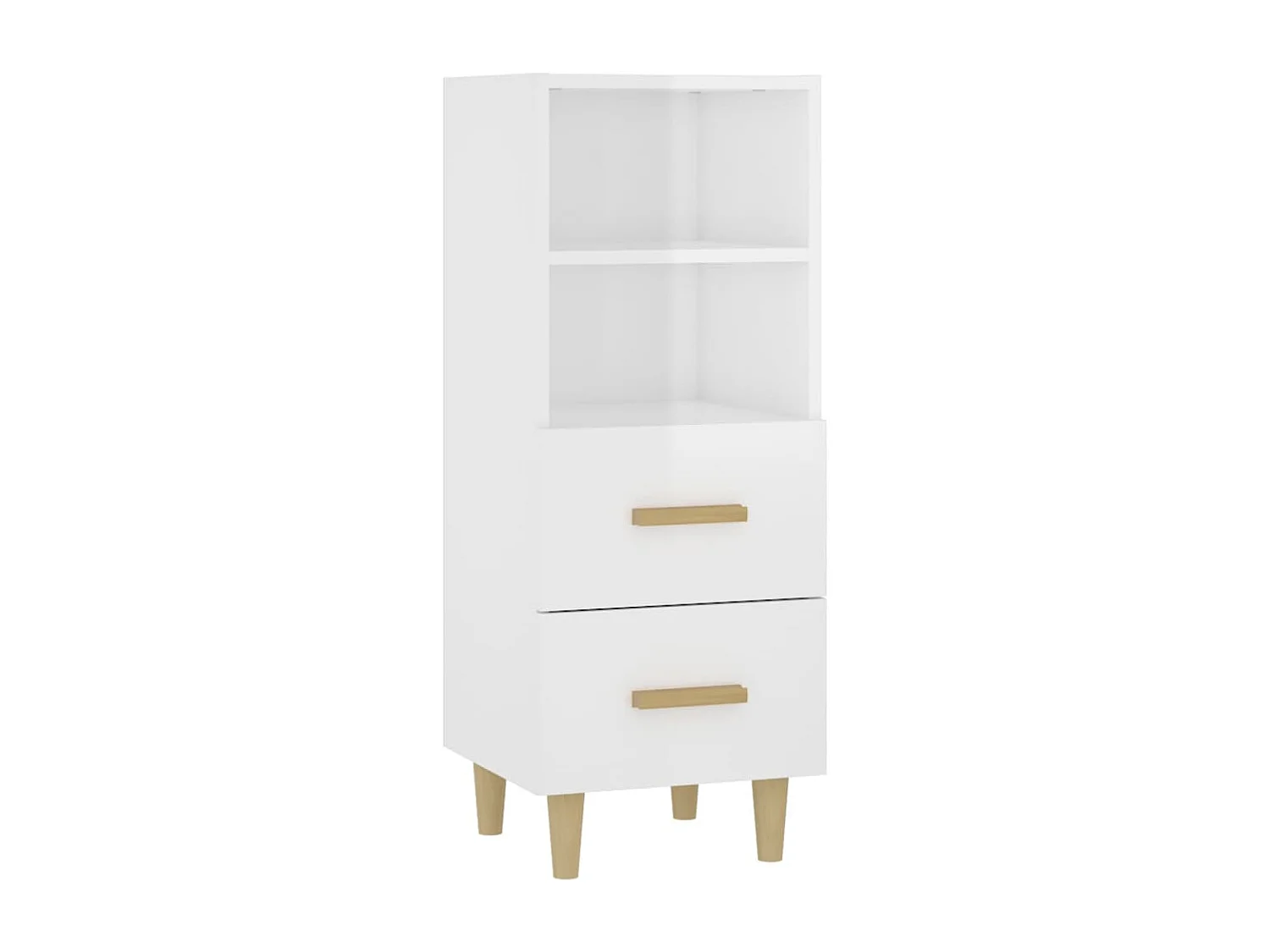 Aparador buffet cómoda mueble mueble de almacenaje organizador cocina salón brillante 34,5 x 34 x 90 cm madera contrachapada blanco 02_0030589