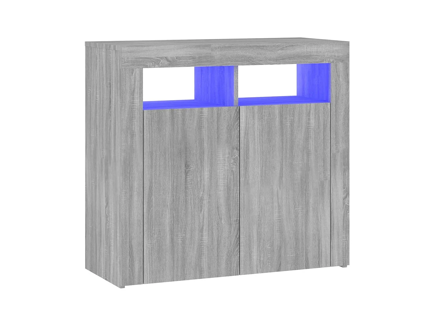 Buffet aparador cômoda armário organizador de unidade cozinha sala sala com luzes LED Sonoma 80 x 35 x 75 cm cinza 02_0030081