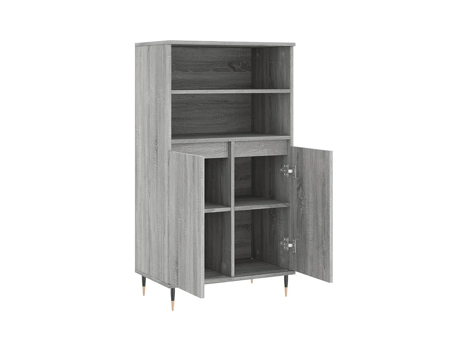Credenza cassettiera cassettiera mobile contenitore organizer cucina soggiorno soggiorno alto Sonoma 60 x 36 x 110 cm derivati ​​del legno grigio 02_0035384