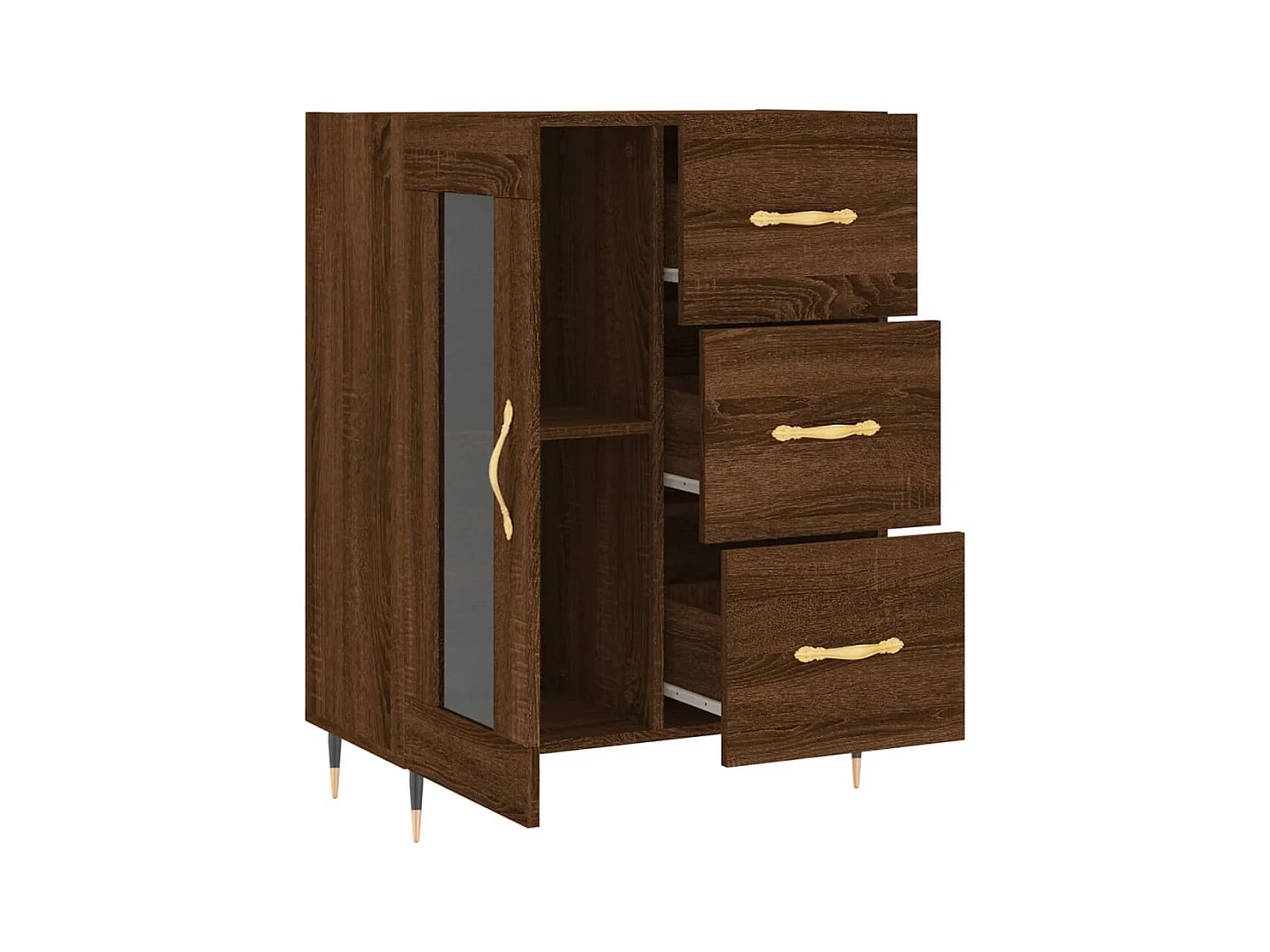 Credenza buffet cassettiera mobile contenitore organizer cucina soggiorno soggiorno 69,5 x 34 x 90 cm derivati ​​del legno marrone 02_0031329