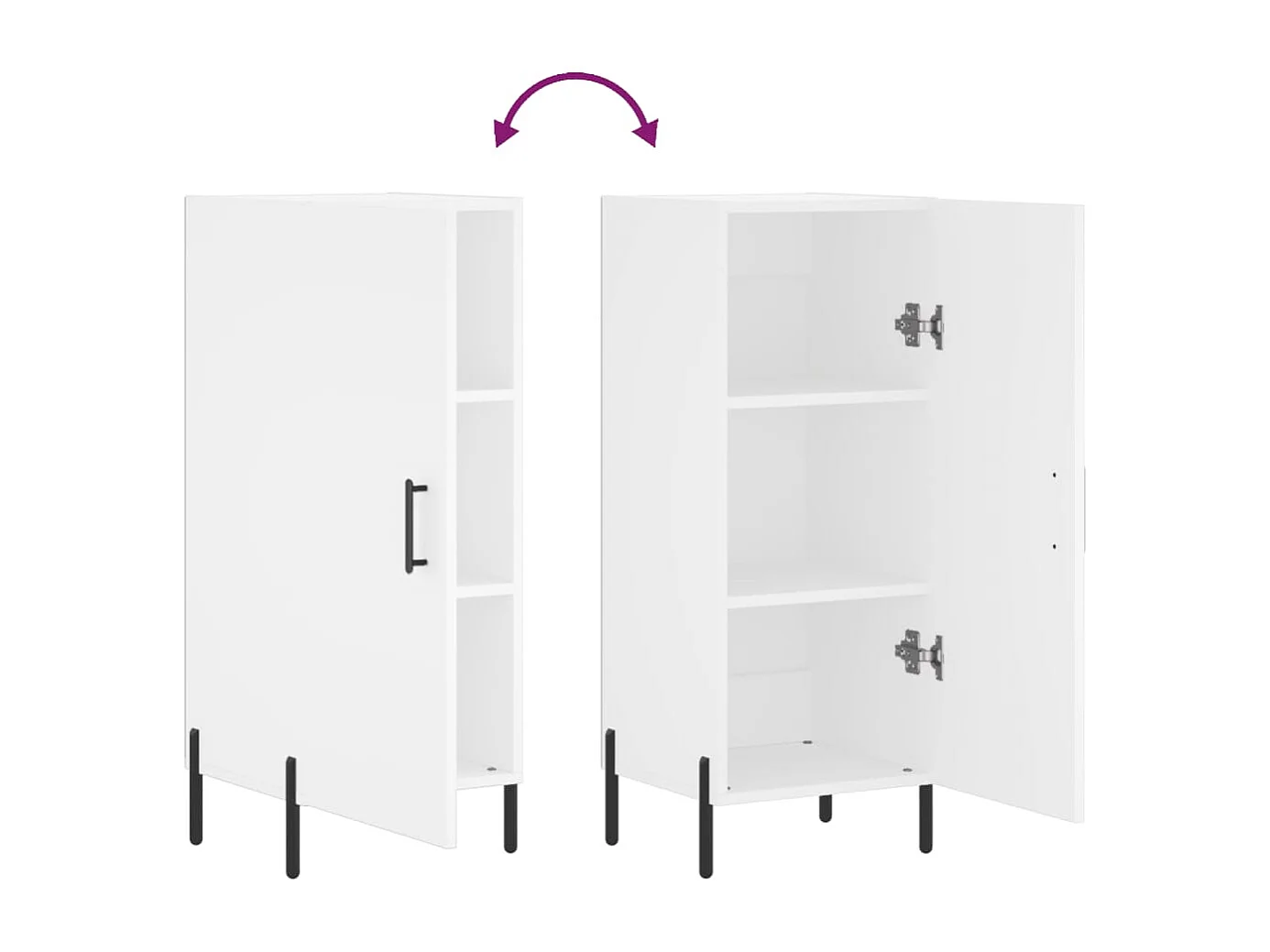 Buffet aparador cômoda armário unidade de armazenamento organizador cozinha sala de estar 34,5 x 34 x 90 cm madeira trabalhada branca 02_0030246