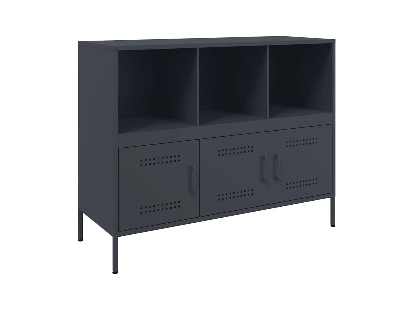 Aparador buffet cômoda armário organizador cozinha sala sala 100,5 x 39 x 79 cm aço antracite 02_0029687