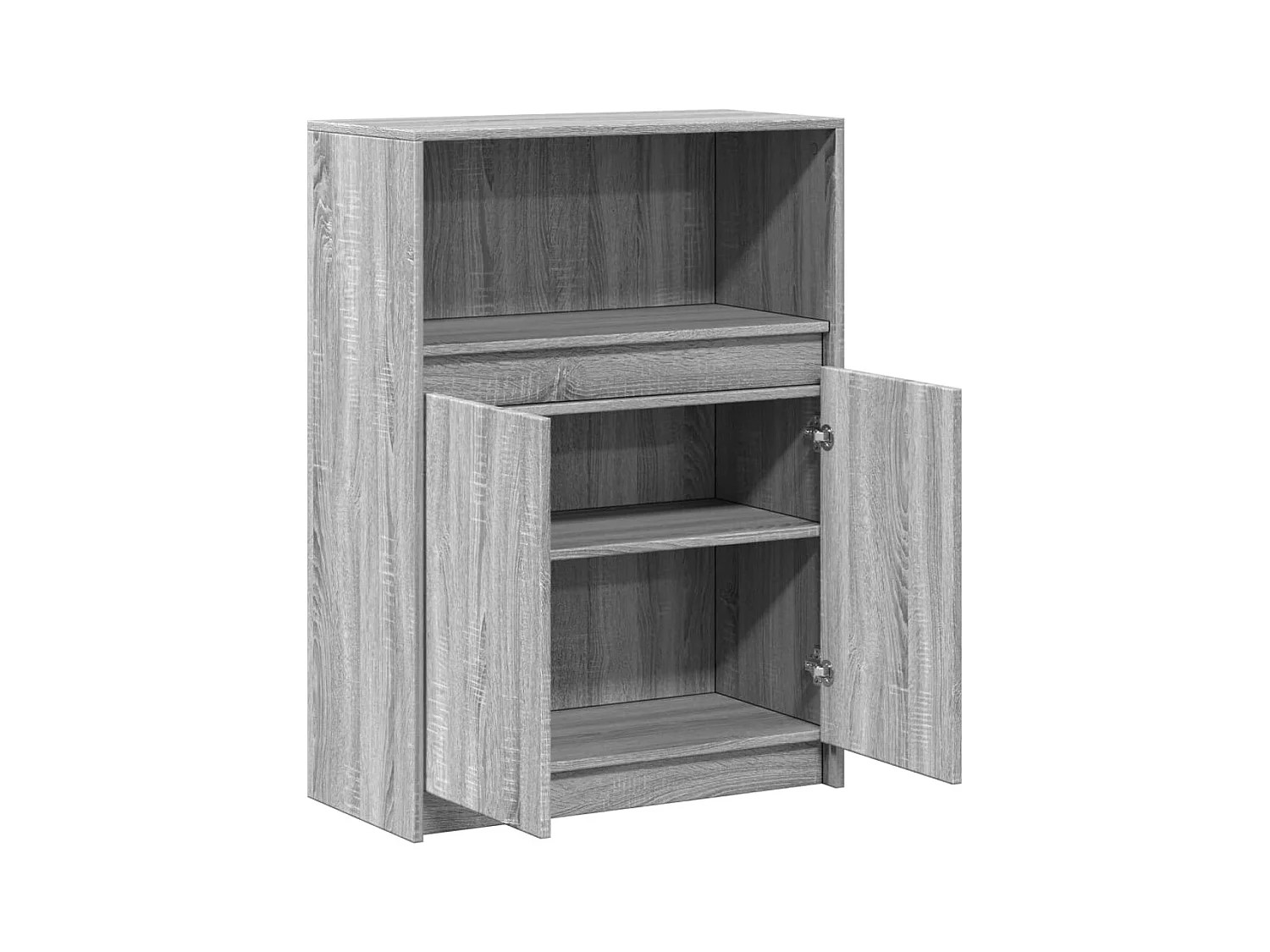 Buffet aparador cômoda armário organizador unidade cozinha sala sala com LED Sonoma 72 x 34 x 100 cm madeira trabalhada cinza 02_0029821