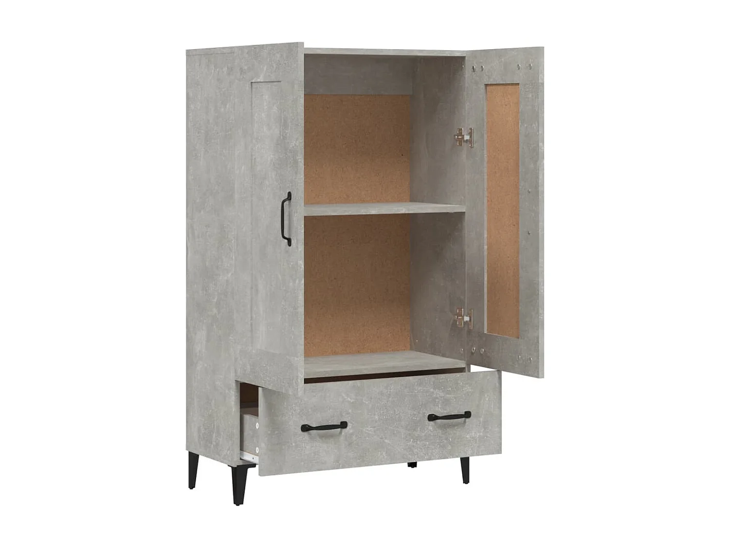 Credenza buffet cassettiera mobile contenitore organizer cucina soggiorno soggiorno alto 70 x 31 x 115 cm derivati ​​del legno grigio 02_0034709