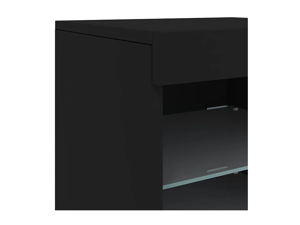 Aparador Cômoda Armário Unidade de armazenamento Organizador Cozinha Sala de estar com luzes LED 41 x 37 x 67 cm Preto 02_0030038
