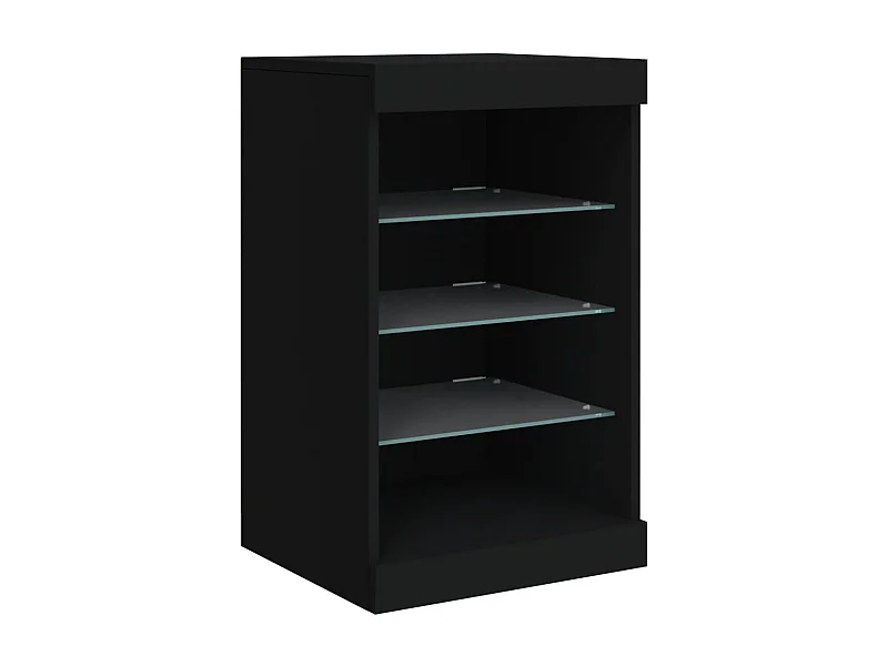 Credenza cassettiera armadio contenitore organizer cucina soggiorno soggiorno con luci a LED 41 x 37 x 67 cm Nero 02_0030038