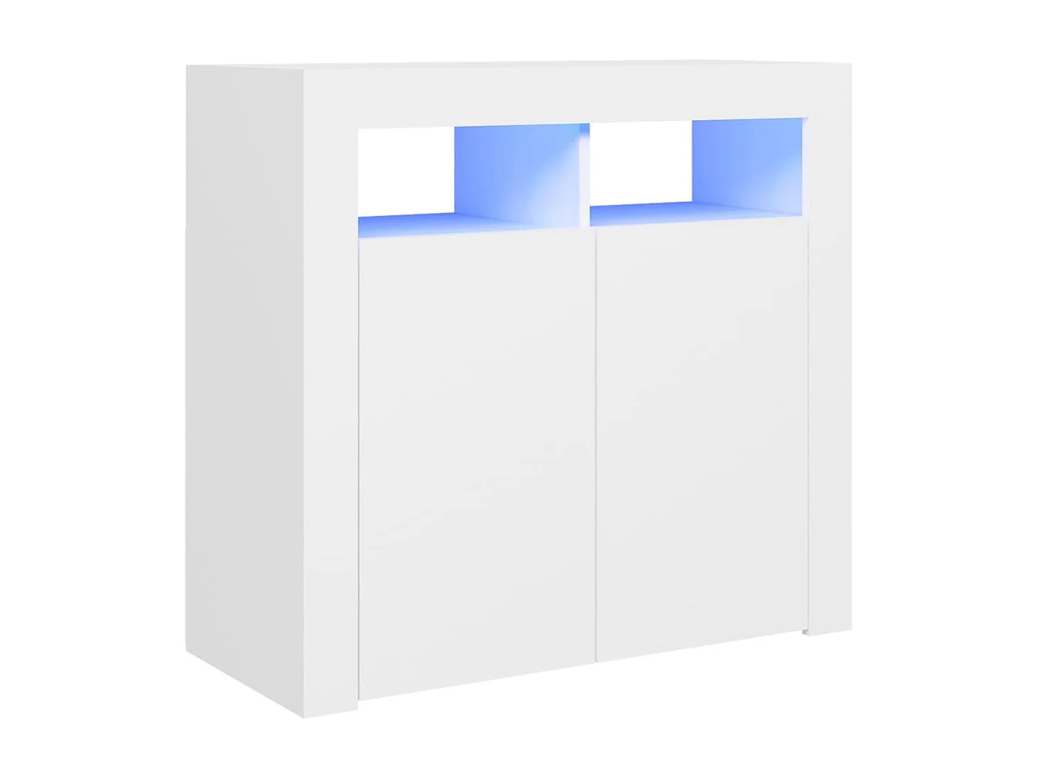 Aparador Cômoda Armário Unidade de armazenamento Organizador Cozinha Sala de estar com luzes LED 80 x 35 x 75 cm Branco 02_0029858