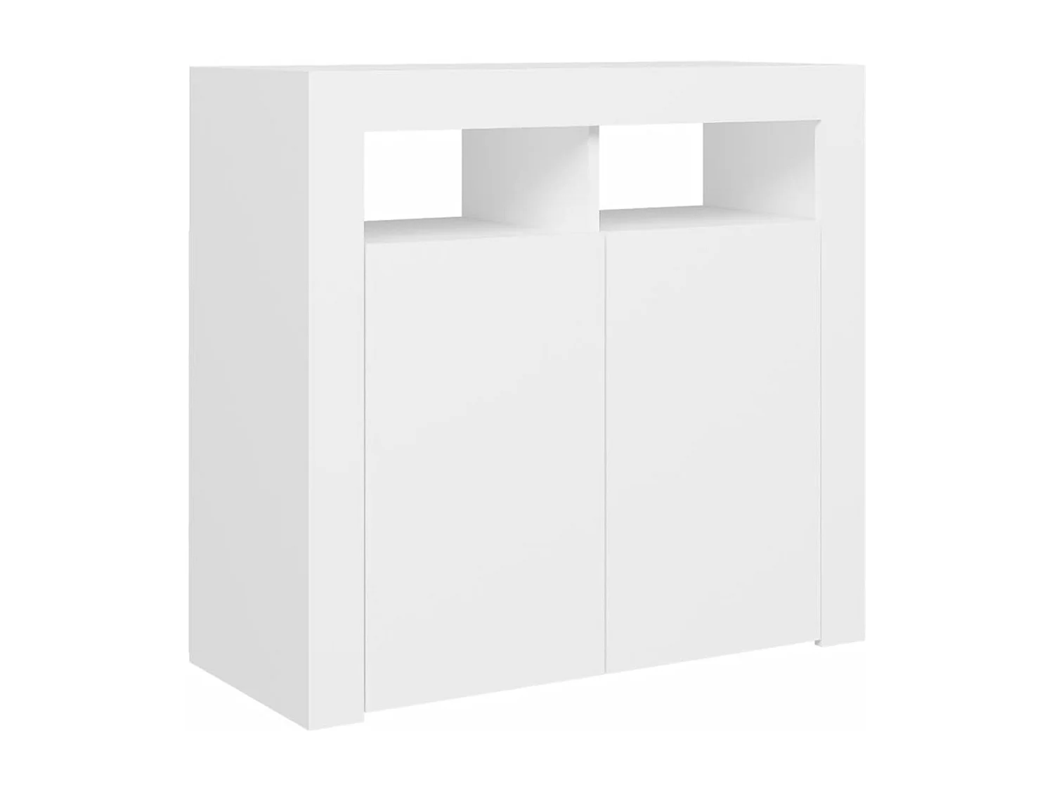 Aparador Cômoda Armário Unidade de armazenamento Organizador Cozinha Sala de estar com luzes LED 80 x 35 x 75 cm Branco 02_0029858