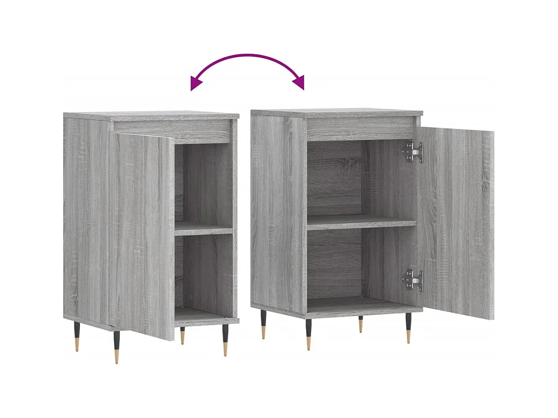 Aparador buffet cómoda armario mueble organizador cocina salón salón juego de 2 sonoma 40 x 35 x 70 cm marrón madera contrachapada 02_0036950