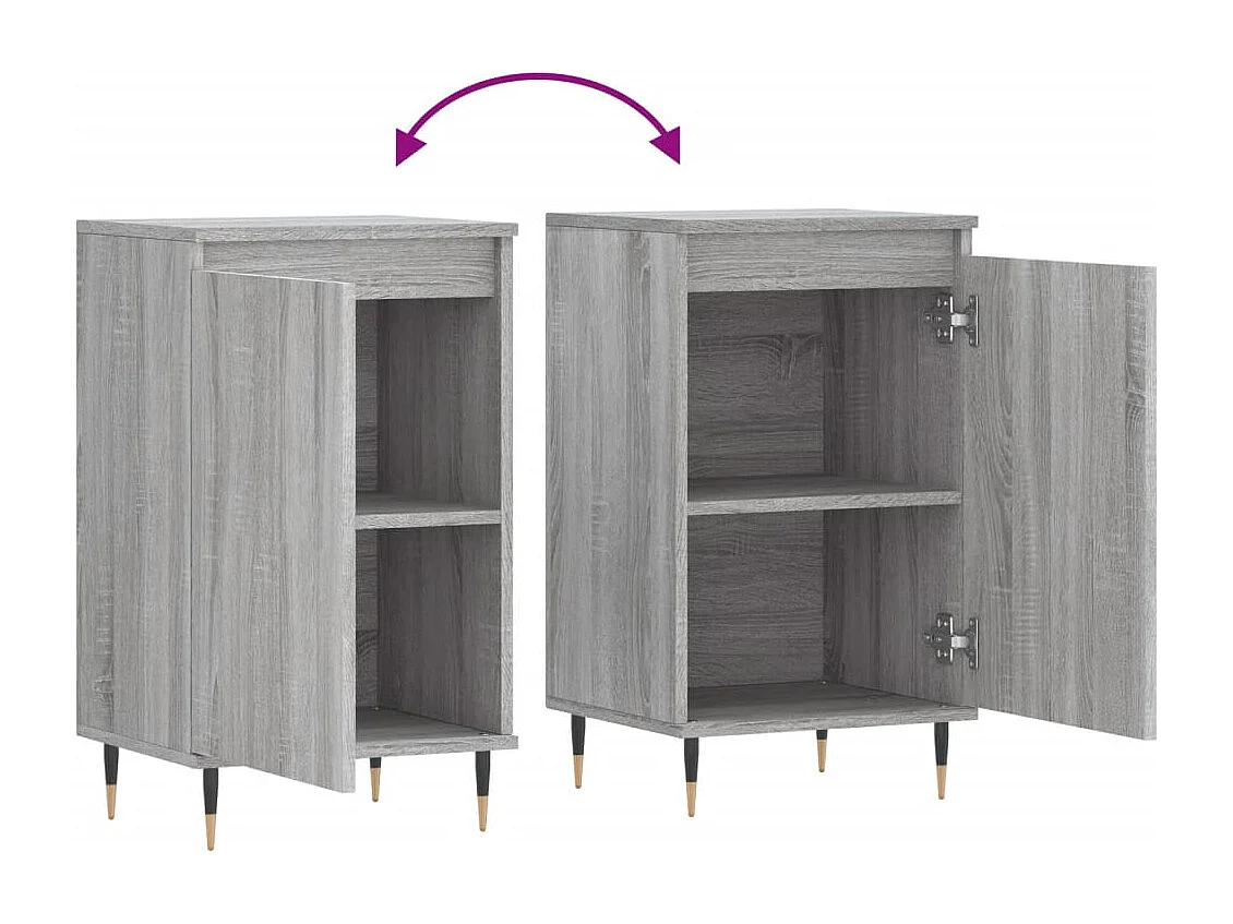 Buffet aparador cômoda armário organizador unidade cozinha sala salas conjunto de 2 sonoma 40 x 35 x 70 cm madeira de engenharia marrom 02_0036950