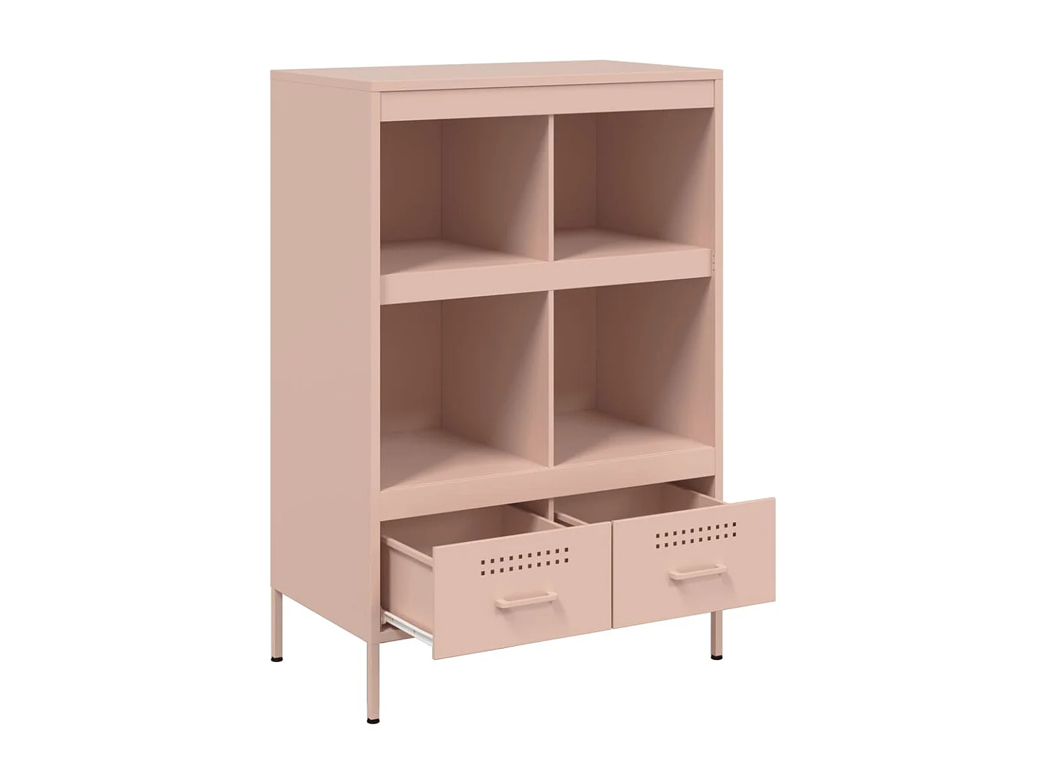 Aparador cômoda armário unidade de armazenamento organizador cozinha sala sala alta 68 x 39 x 101,5 cm aço Rosa 02_0035162