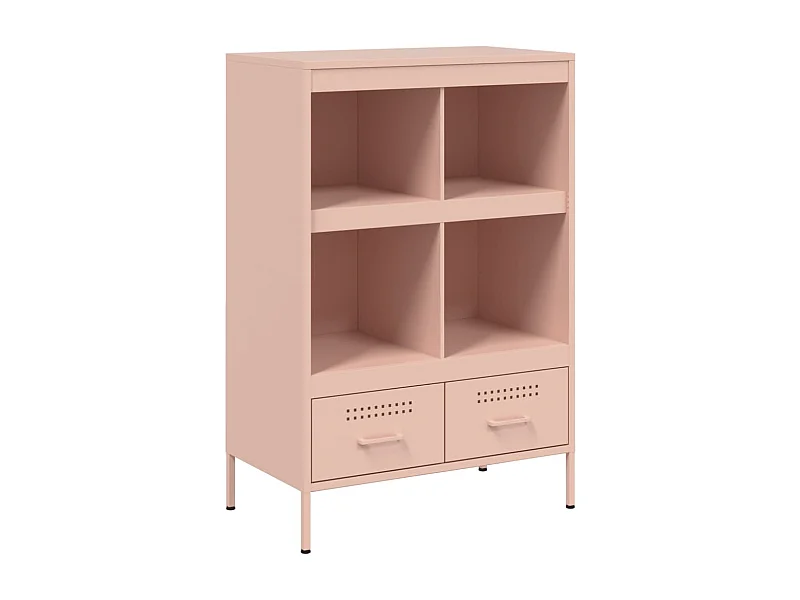 Aparador cômoda armário unidade de armazenamento organizador cozinha sala sala alta 68 x 39 x 101,5 cm aço Rosa 02_0035162