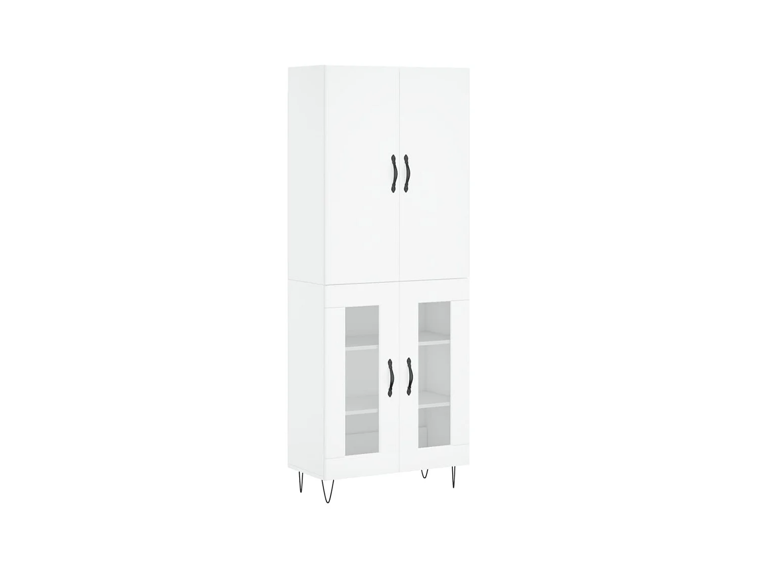 Credenza buffet cassettiera mobile contenitore organizer cucina soggiorno soggiorno alto 69,5 x 34 x 180 cm derivati ​​del legno bianco 02_0032754