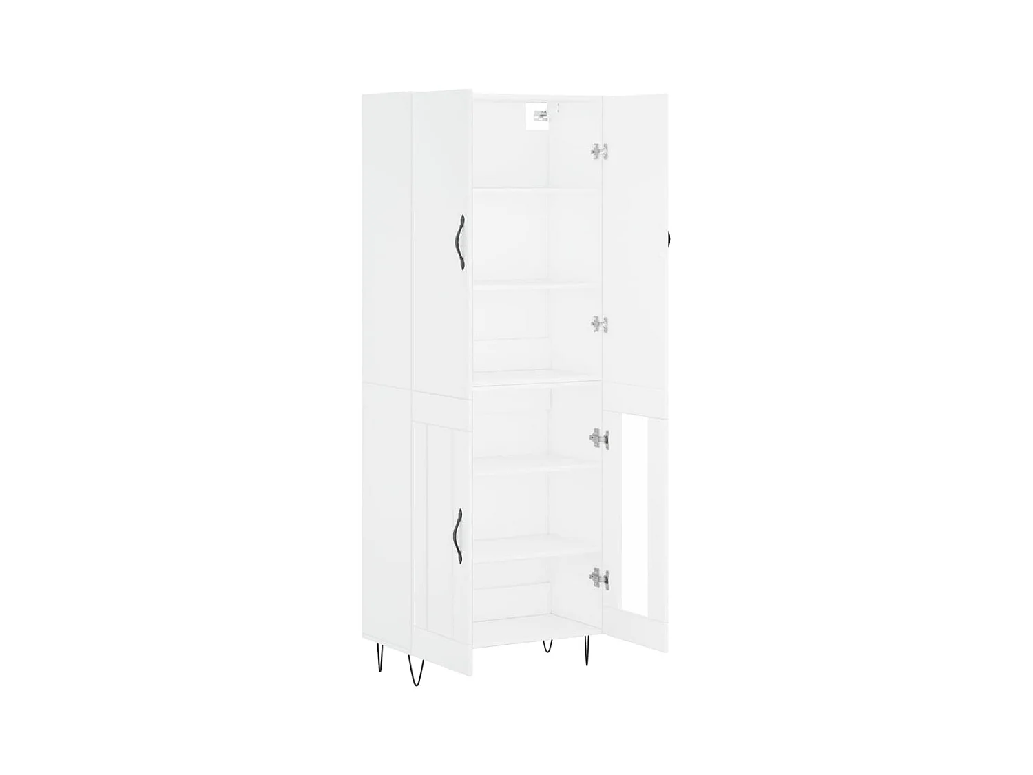 Credenza buffet cassettiera mobile contenitore organizer cucina soggiorno soggiorno alto 69,5 x 34 x 180 cm derivati ​​del legno bianco 02_0032754