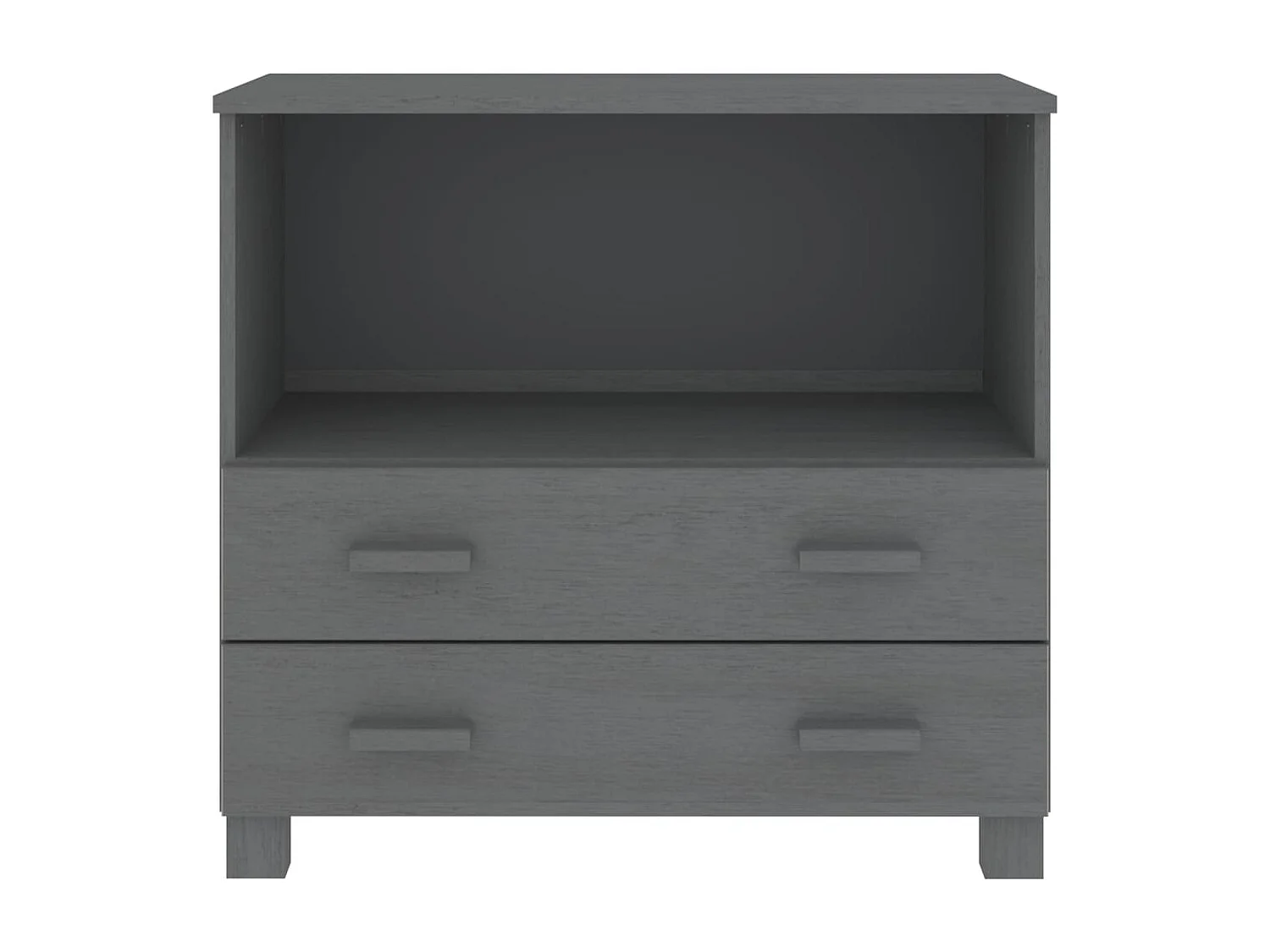 Aparador cómoda cómoda armario mueble organizador cocina salón oscuro 85 x 35 x 80 cm madera maciza de pino gris 02_0032169