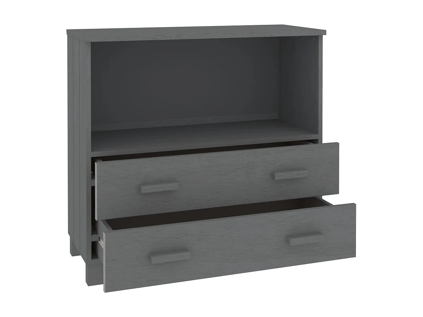 Aparador cómoda cómoda armario mueble organizador cocina salón oscuro 85 x 35 x 80 cm madera maciza de pino gris 02_0032169