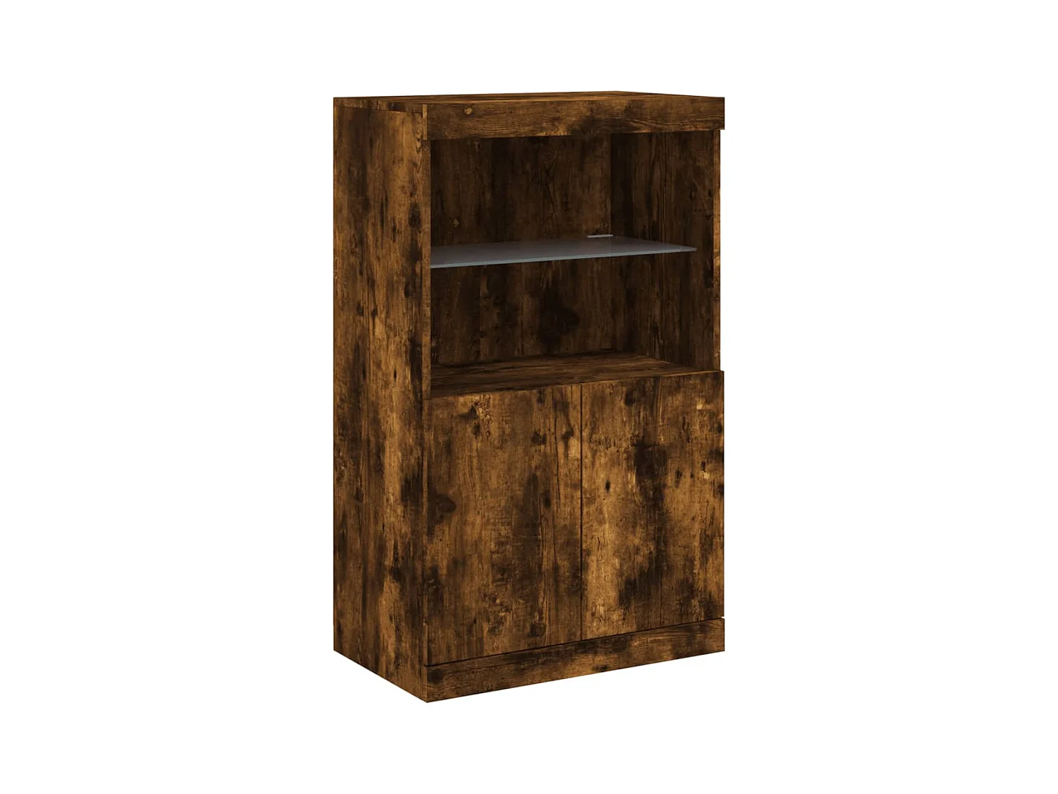 Aparador cómoda cómoda armario mueble organizador cocina salón salón con luces LED 60,5 x 37 x 100 cm marrón 02_0029888