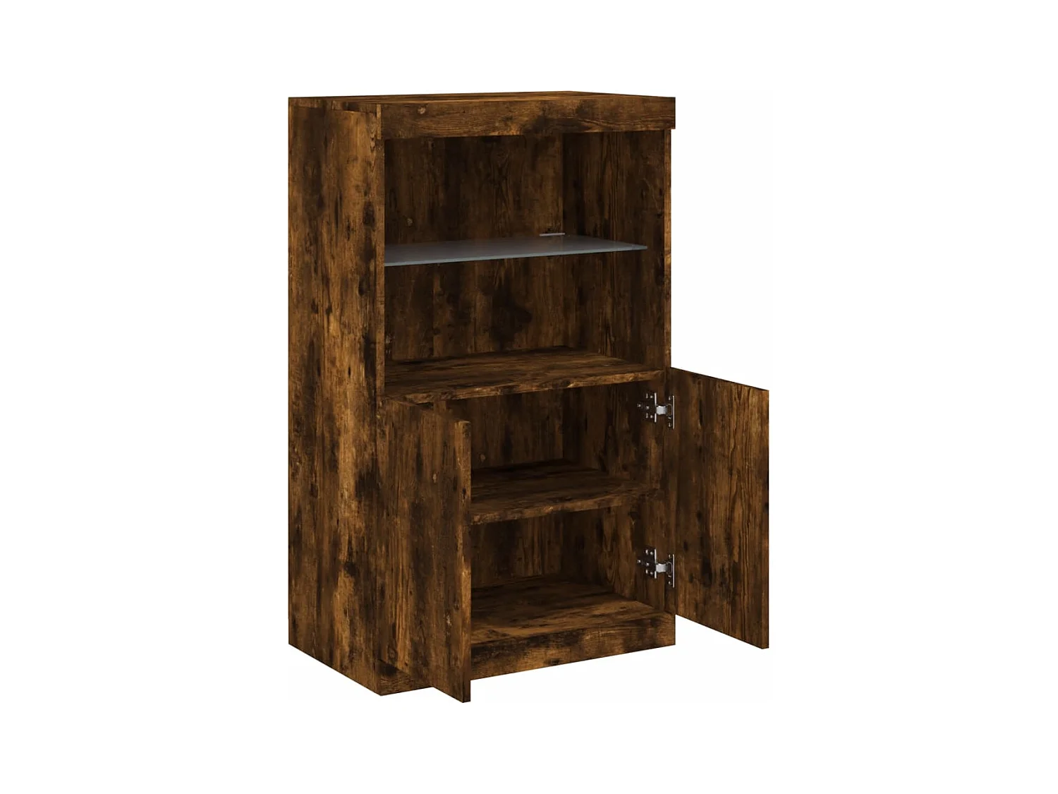 Aparador cómoda cómoda armario mueble organizador cocina salón salón con luces LED 60,5 x 37 x 100 cm marrón 02_0029888