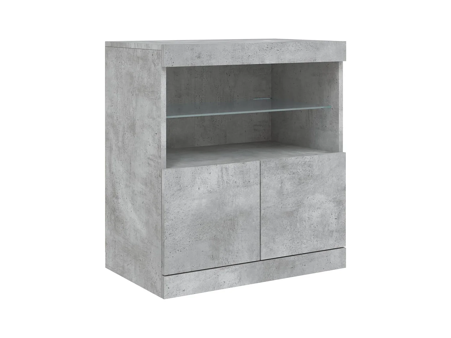 Aparador buffet cómoda armario mueble organizador cocina salón salón con luces LED 60 x 37 x 67 cm gris 02_0030005
