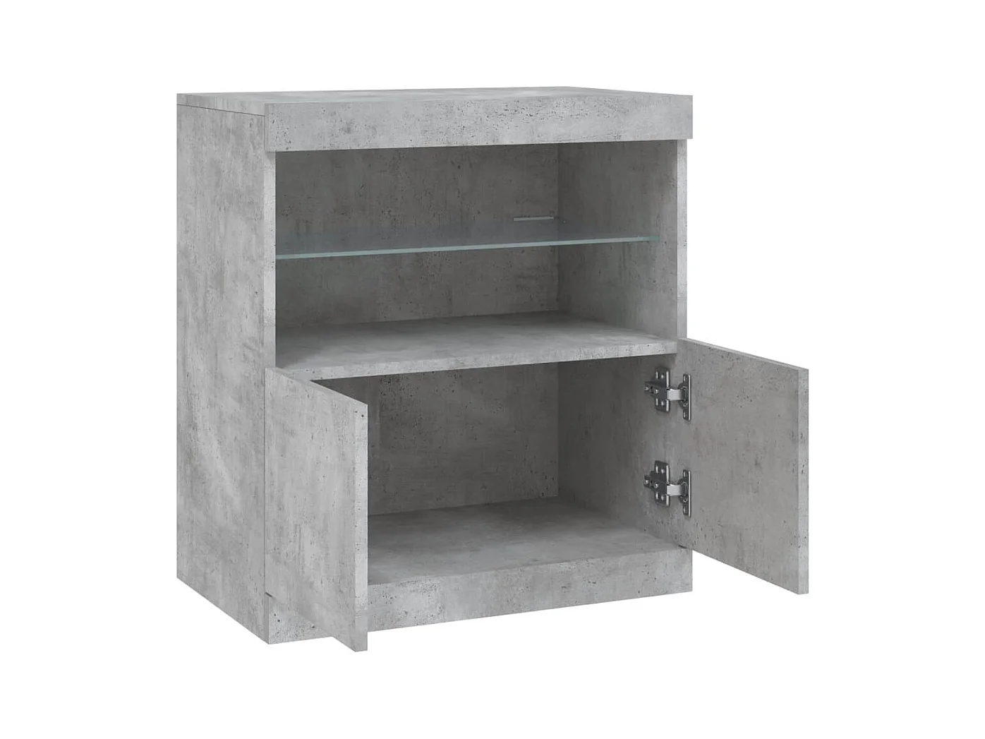Aparador buffet cómoda armario mueble organizador cocina salón salón con luces LED 60 x 37 x 67 cm gris 02_0030005