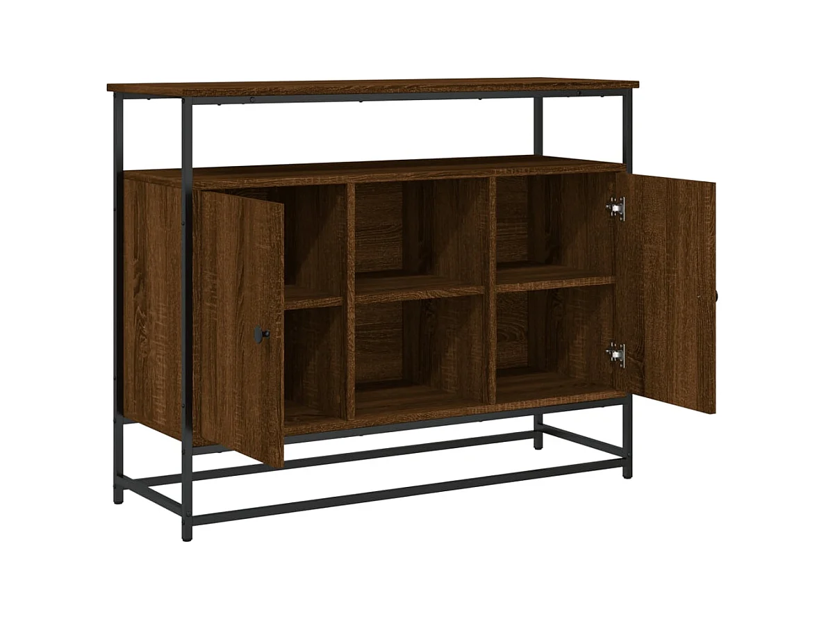 Credenza buffet cassettiera mobile contenitore organizer cucina soggiorno soggiorno 100 x 35 x 80 cm derivati ​​del legno marrone 02_0031148