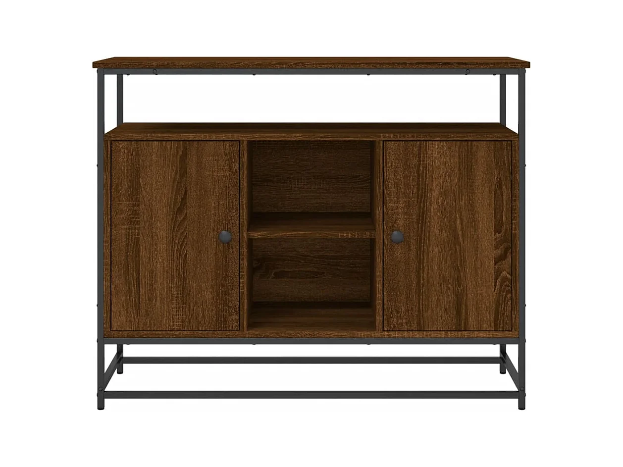 Credenza buffet cassettiera mobile contenitore organizer cucina soggiorno soggiorno 100 x 35 x 80 cm derivati ​​del legno marrone 02_0031148
